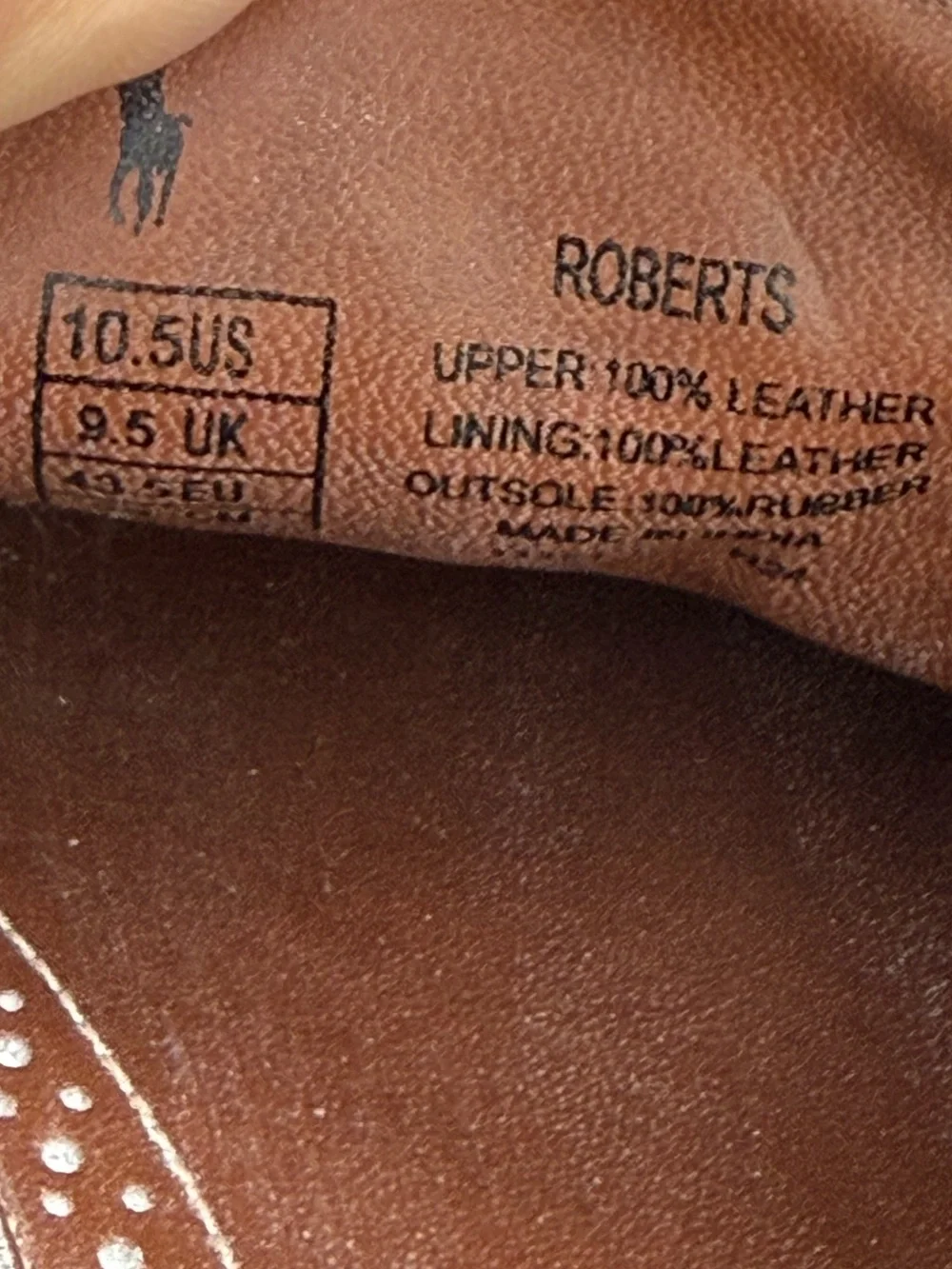 Polo Ralph Lauren Roberts men's brown leather shoes